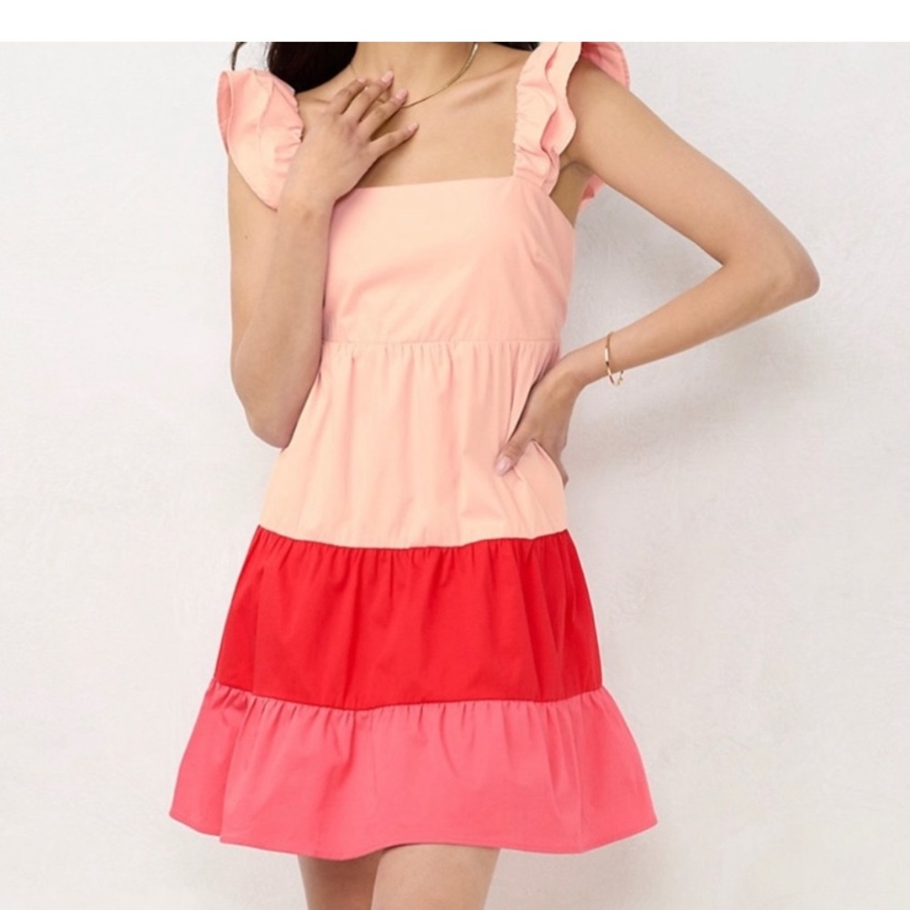 Lauren Conrad pink bow back dress
